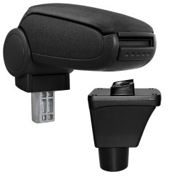 HTD073 Accoudoir central Ford Fiesta 8 MK8 avec compartiment de rangement, Couvercle en tissu noir 