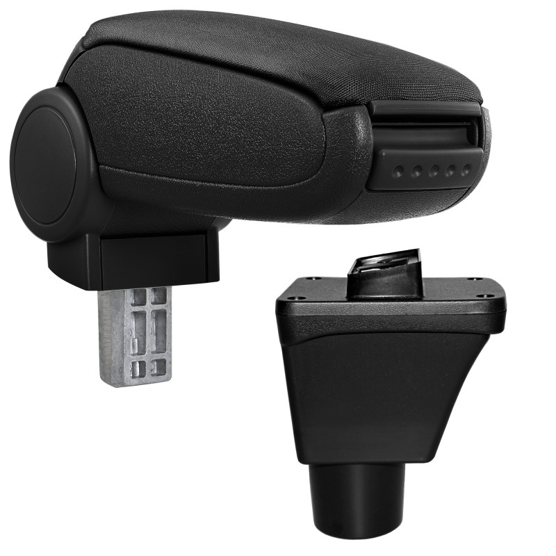 HTD073 Accoudoir central Ford Fiesta 8 MK8 avec compartiment de rangement, Couvercle en tissu noir 