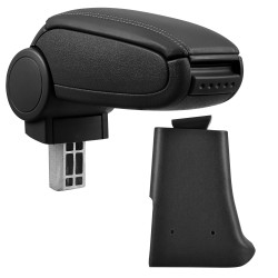 HTD010 + LC501 Accoudoir central VW Golf 3 Vento avec compartiment de rangement, Couvercle en Simili cuir noir