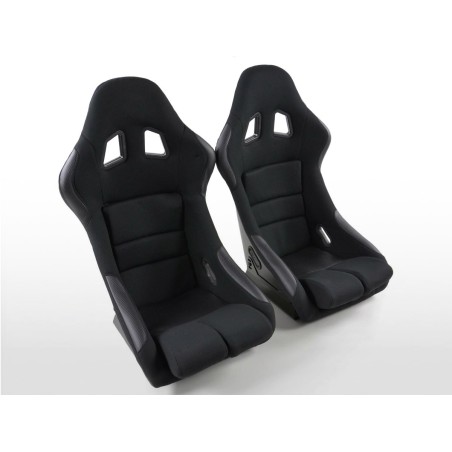 Sièges sport FK Sièges baquets complets pour voiture Set Edition 2 tissu noir