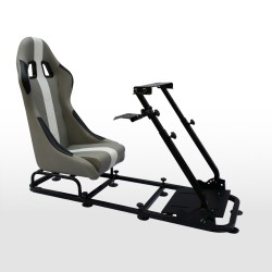 Siège de jeu FK siège de jeu simulateur de course eGaming Seats Interlagos gris / blanc