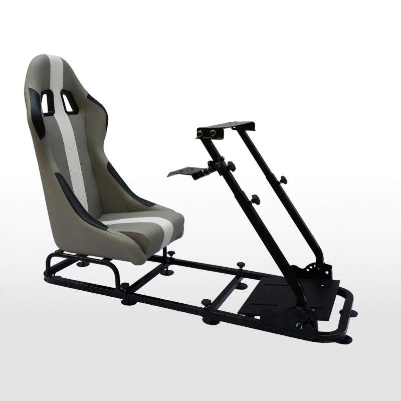 Siège de jeu FK siège de jeu simulateur de course eGaming Seats Interlagos gris / blanc