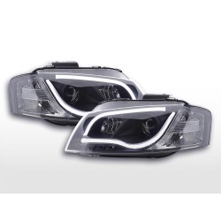 Phare Daylight LED DRL look Audi A3 type 8P / 8PA 03-08 noir