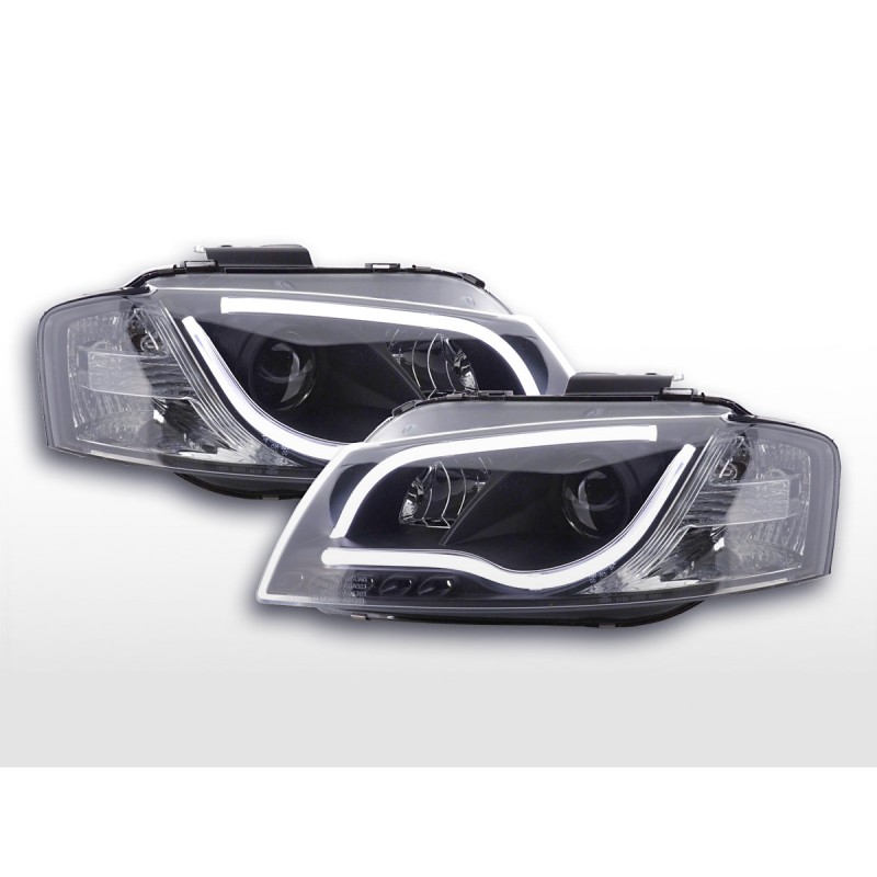 Phare Daylight LED DRL look Audi A3 type 8P / 8PA 03-08 noir