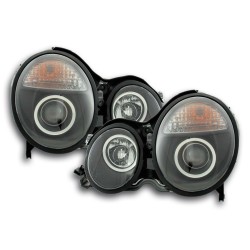 Jeu de phares Mercedes Classe E type W210 99-01 noir pour conduite à droite