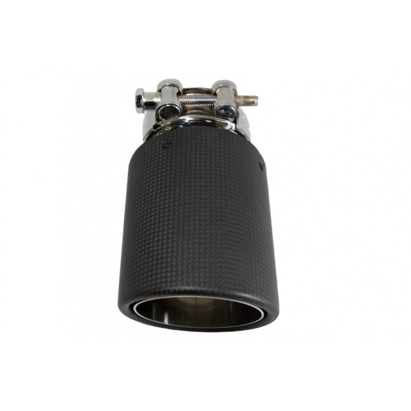 Universal Exhaust Muffler Tip Carbon Fiber Matte Finish Inlet 6.8cm / 2.67inch
