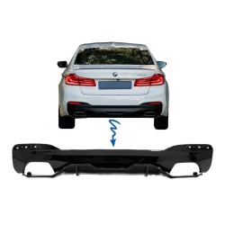 Rear Bumper Diffuser suitable for BMW 5 Series G30 G31 Limousine Touring (2017-up) M Performance Design Piano Black