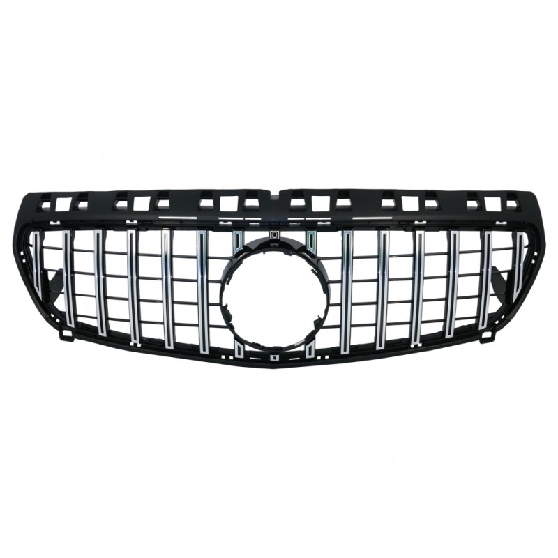 Central Grille suitable for Mercedes A-Class W176 (2012-08.2015) A45 GT-R Panamericana Design Black Chrome