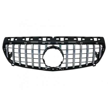 Central Grille suitable for Mercedes A-Class W176 (2012-08.2015) A45 GT-R Panamericana Design Black Chrome