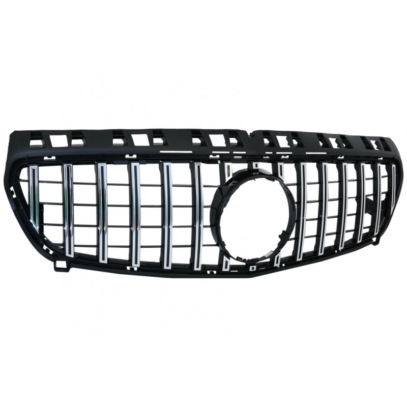 Central Grille suitable for Mercedes A-Class W176 (2012-08.2015) A45 GT-R Panamericana Design Black Chrome