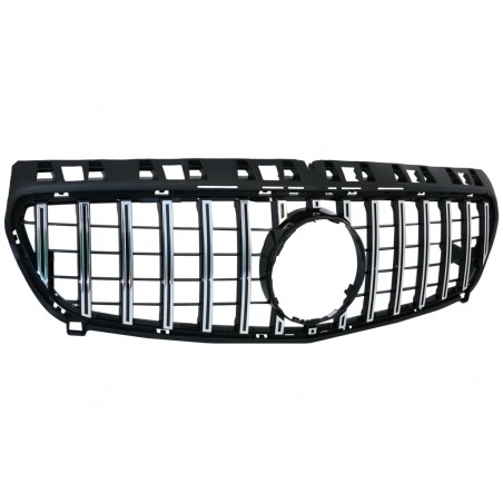 Central Grille suitable for Mercedes A-Class W176 (2012-08.2015) A45 GT-R Panamericana Design Black Chrome