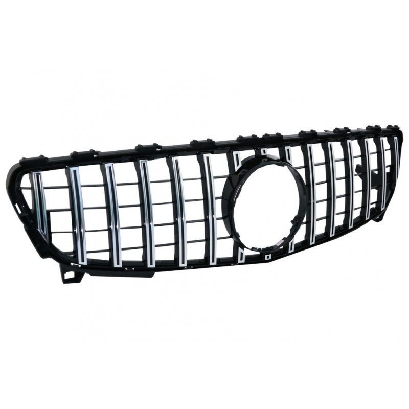 Central Grille suitable for Mercedes A-Class W176 Facelift (09.2015-2018) A45 GT-R Panamericana Design Black Chrome