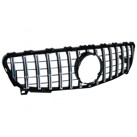 Central Grille suitable for Mercedes A-Class W176 Facelift (09.2015-2018) A45 GT-R Panamericana Design Black Chrome