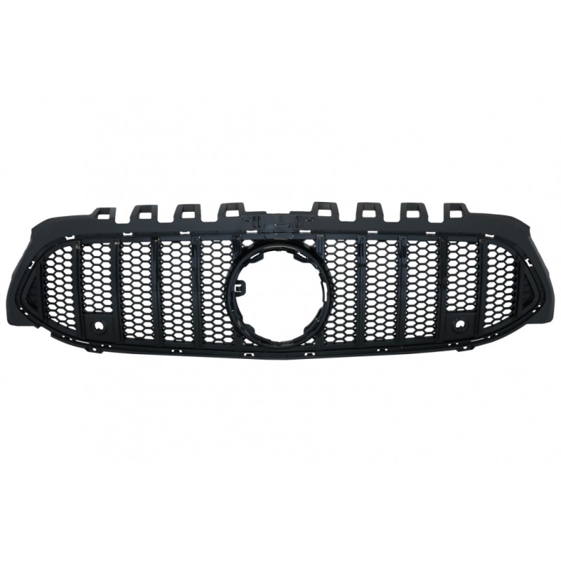 Central Grille suitable for Mercedes A-Class W177 Hatchback V177 Sedan (04.2018-) Mesh GT-R Panamericana Design All Black