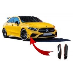 Front Bumper Flaps Side Fins Flacs suitable for Mercedes A Class W177 V177 (04.2018-) A35 Design Black Edition