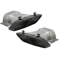 Exhaust Muffler Tips suitable for Mercedes A-Class W176 (2012-2018) CLA W117 C117 (2012-2018) A45 CLA45 Design Black