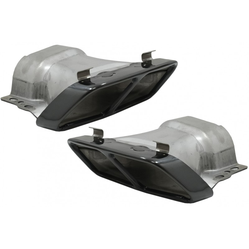 Exhaust Muffler Tips suitable for Mercedes A-Class W176 (2012-2018) CLA W117 C117 (2012-2018) A45 CLA45 Design Black