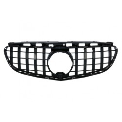 Central Grille suitable for Mercedes E-Class W212 S212 Facelift (2013-2016) GT-R Panamericana Design Full Piano Black