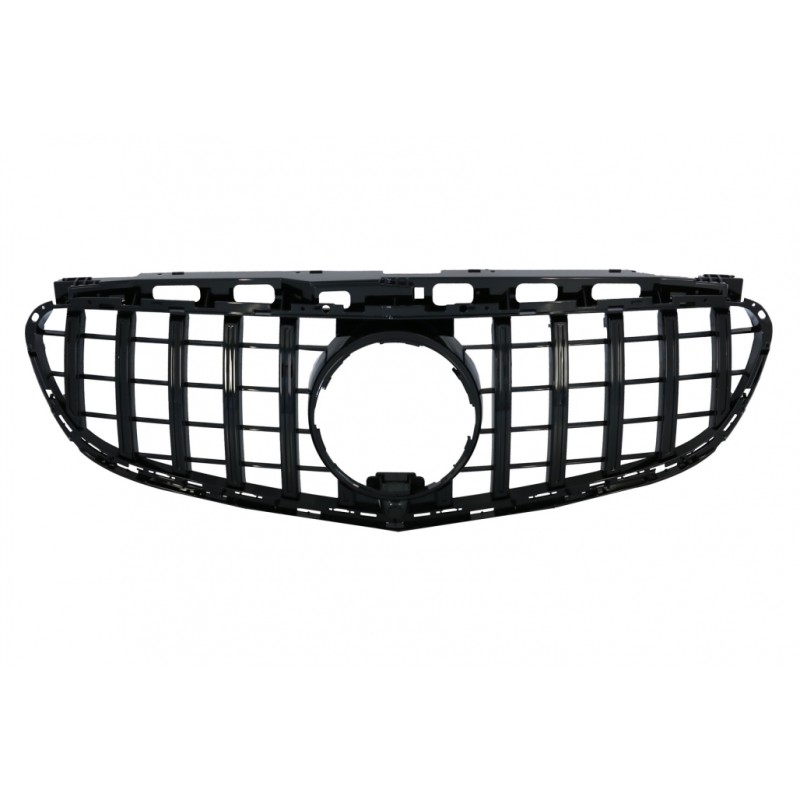 Central Grille suitable for Mercedes E-Class W212 S212 Facelift (2013-2016) GT-R Panamericana Design Full Piano Black