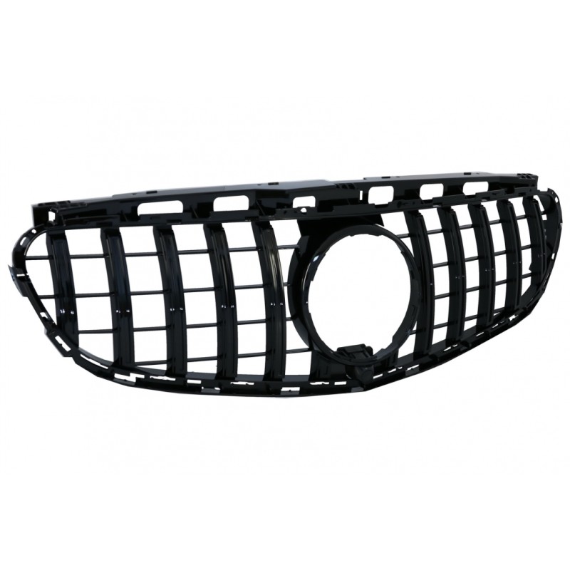 Central Grille suitable for Mercedes E-Class W212 S212 Facelift (2013-2016) GT-R Panamericana Design Full Piano Black