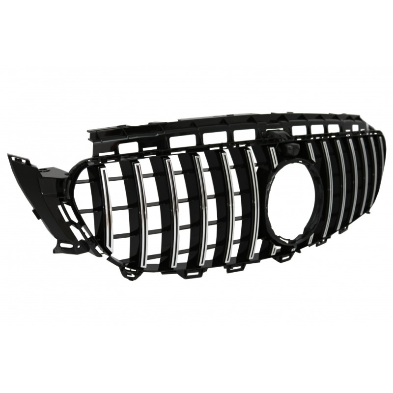 Central Grille suitable for Mercedes E-Class W213 S213 C238 A238 (2016-2019) GT-R Panamericana Design Black Chrome