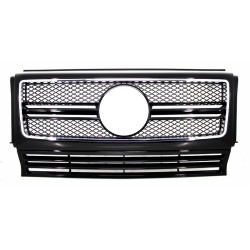 Front Grille Suitable for Mercedes G-Class W463 (1990-2012) G65 Design Piano Black Chrome Frame