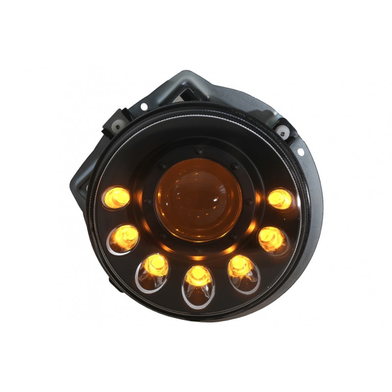 LED Headlights suitable for Mercedes G-Class W463 (1989-2012) Black Dynamic Sequential Turning Light