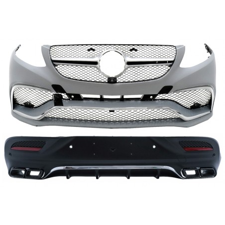 Body Kit suitable for Mercedes GLE Coupe C292 Sport Line (2015-2019) with Black Muffler Tips