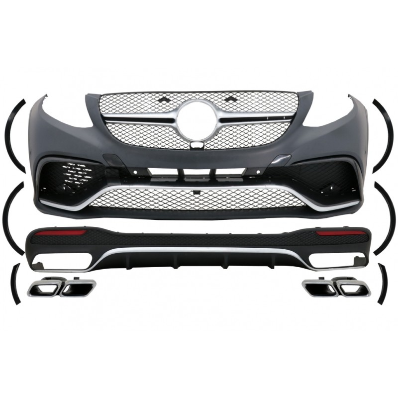 Complete Body Kit suitable for Mercedes GLE W166 SUV (2015-2018) Black Chrome