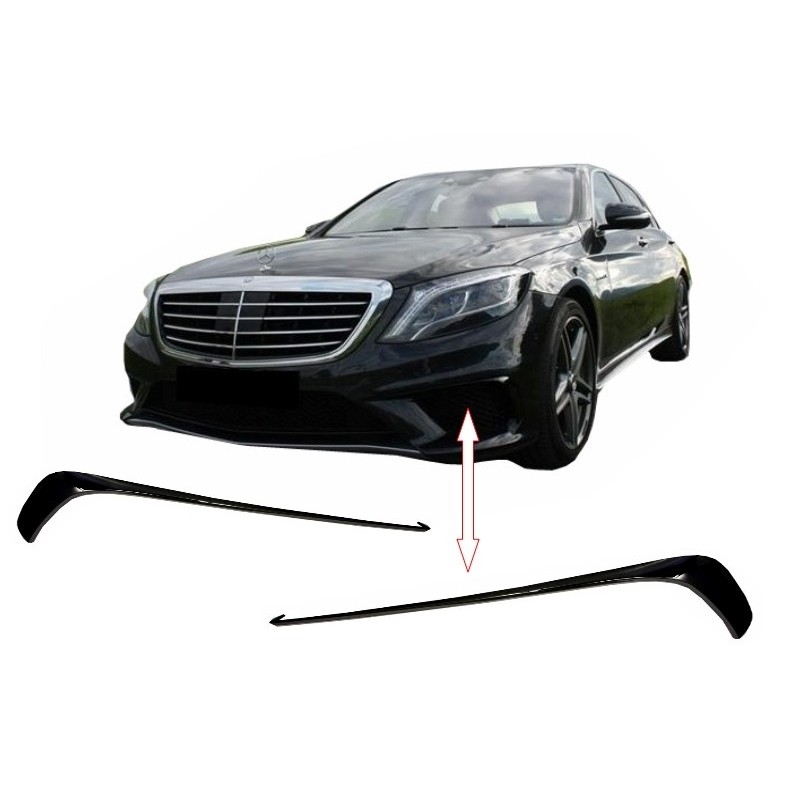 Front Bumper Splitters Fins suitable for Mercedes W222 S-Class S63 Design (2013-up) Black Edition Front Bumper Splitters Fins suitable for Mercedes W222 S-Class S63 Design (2013-up) Black Edition