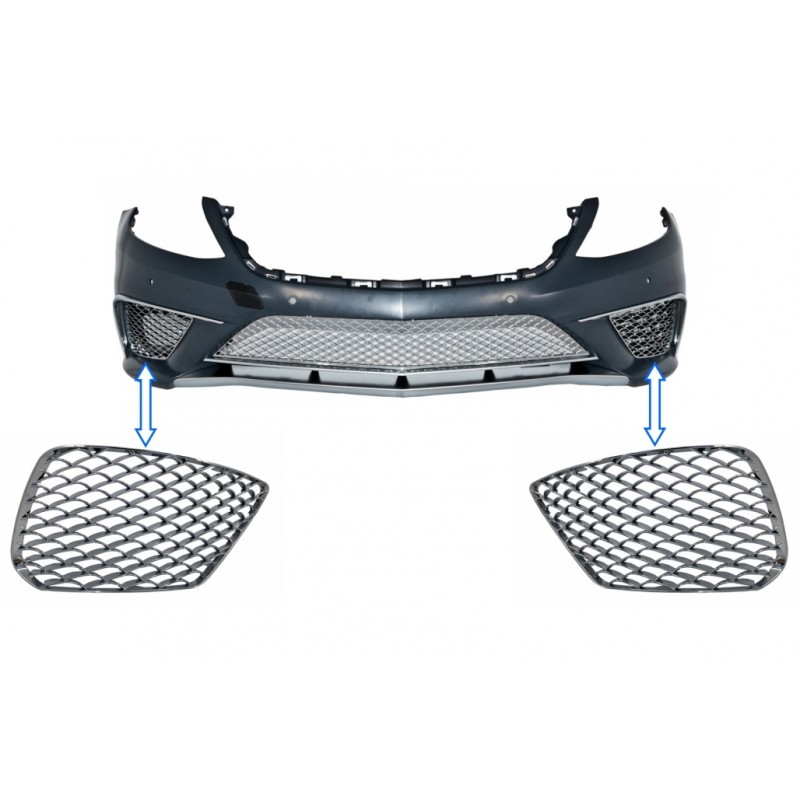 Front Bumper Chrome Side Grilles suitable for Mercedes S-Class W222 (2013-2017) S65 Design Front Bumper Chrome Side Grilles suitable for Mercedes S-Class W222 (2013-2017) S65 Design