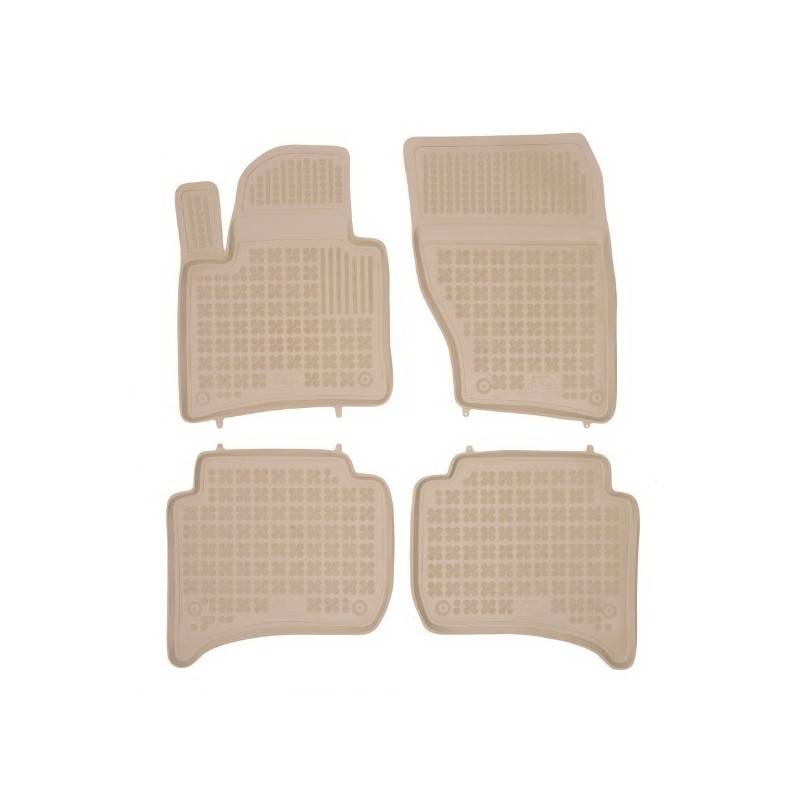 Floor mat Rubber Beige suitable for PORSCHE Cayenne II 92A (2011-2016) VW Touareg II 7P5 (2010-2018)
