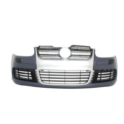 Front Bumper suitable for VW Golf V 5 (2003-2007) Jetta (2005-2010) R32 Look Brushed Aluminium Look Grille