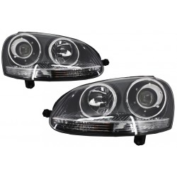 Xenon Look Headlights RHD suitable for VW Golf 5 V Mk5 (2003-2007) Jetta (2005-2010) GTI R32 Chrome Edition