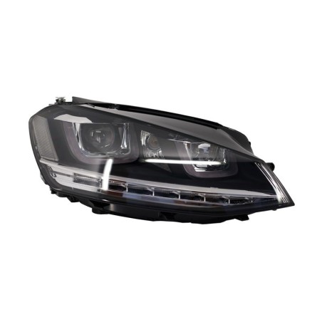 Headlights 3D LED DRL suitable for VW Golf 7 VII (2012-2017) Silver R-Line LED Flowing Dynamic Sequential Turning Lights RHD