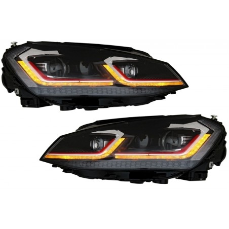 RHD LED Headlights suitable for VW Golf 7 VII (2012-2017) Facelift G7.5 GTI Look Sequential Dynamic Turning Lights