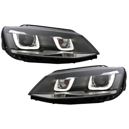 LED Headlights suitable for VW Jetta Mk6 VI (2011-2017) GTI 3D U Bi-Xenon Design