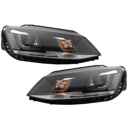 LED Headlights suitable for VW Jetta Mk6 VI (2011-2017) GTI 3D U Bi-Xenon Design