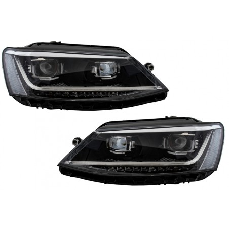 Headlights LED DRL suitable for VW Jetta Mk6 VI (2011-2017) Dynamic Turn Light Xenon Matrix Design