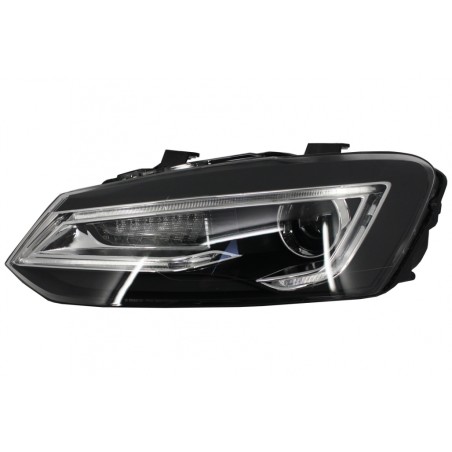 Headlights LED XENON HID suitable for VW Polo 6R 6C 61 (2011-2017) Light Bar Devil Eye Look