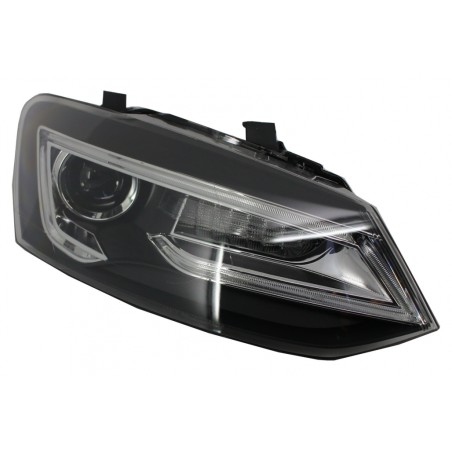 Headlights LED XENON HID suitable for VW Polo 6R 6C 61 (2011-2017) Light Bar Devil Eye Look