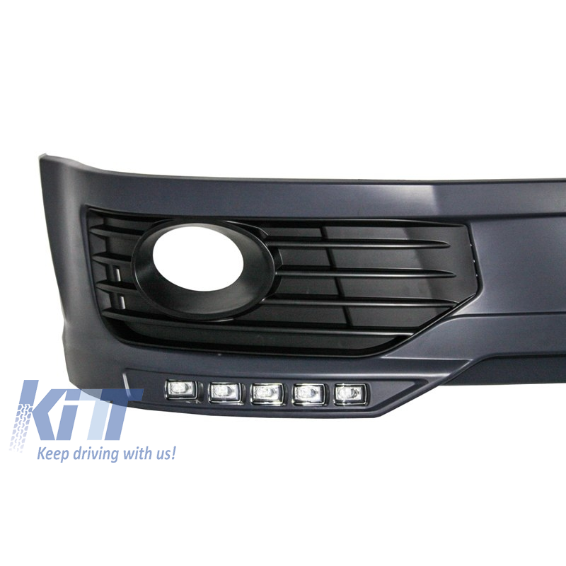 Front Bumper Spoiler suitable for VW Transporter Multivan Caravelle T5 T5.1 Facelift (2010-2015) Sportline Design LED DRL