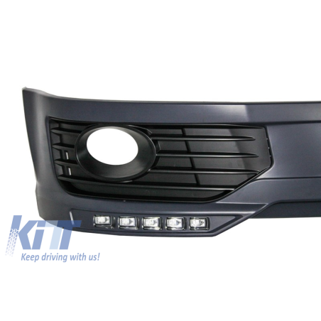 Front Bumper Spoiler suitable for VW Transporter Multivan Caravelle T5 T5.1 Facelift (2010-2015) Sportline Design LED DRL