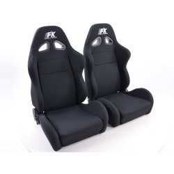 Sièges sport FK demi-sièges baquets en tissu Super-Sport noir