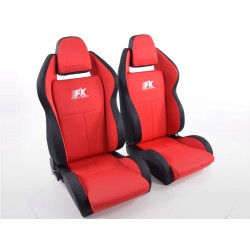 Sièges sport FK Sièges auto demi-coque Set Race 5 au look sport automobile