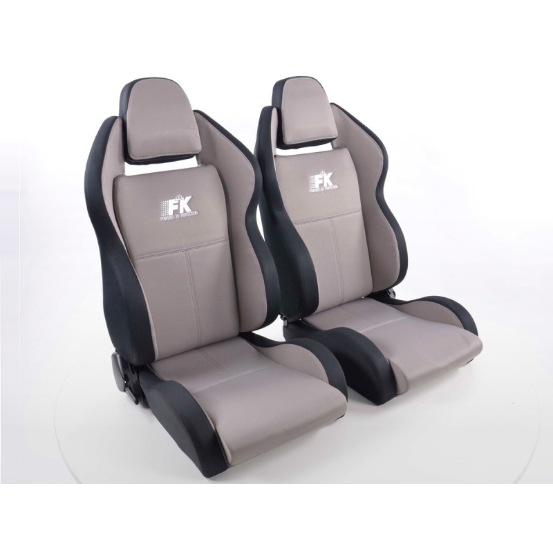 Sièges sport FK Sièges auto demi-coque Set Race 5 au look sport automobile