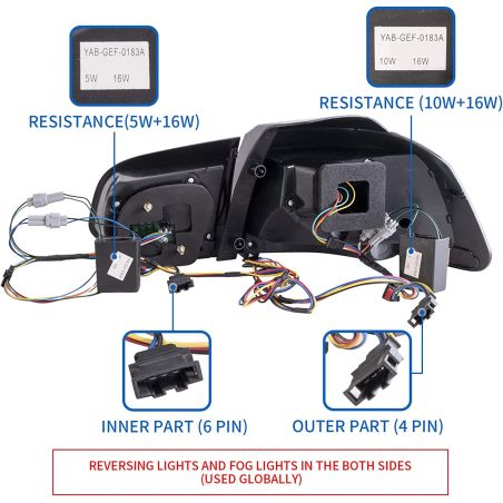 VLAND OLED Feux arrière Compatible pour Golf 6 MK6 GTI GTD TDI R 2008-2013 feu arriere, avec clignotants séquentiels et