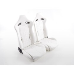 Sièges sport FK Sièges demi-coque de voiture en cuir synthétique blanc