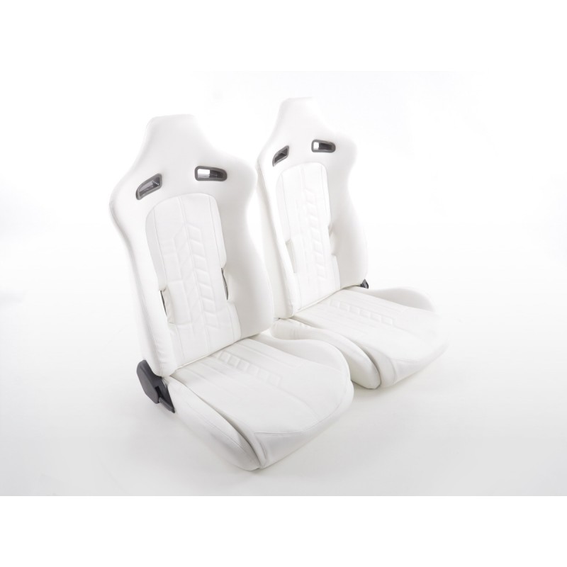 Sièges sport FK Sièges demi-coque de voiture en cuir synthétique blanc