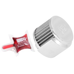 Filtre de ventilation du Carter-moteur - base en acier - 19mm Raccord - Avec déflecteur (62-1519)